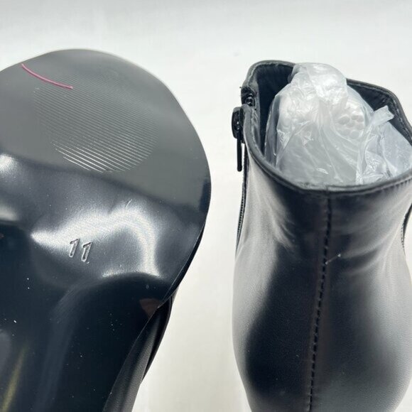 Black Women Chic Chunky Heel Ankle Boots Pointed Toe Side Zipper Prom Party Shoe - Picture 5 of 7